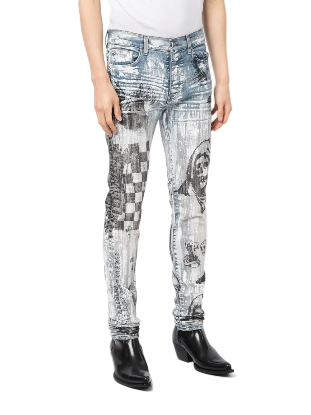 Amiri - Wes Lang Graphic - Print Skinny Jeans ⋆ LONDINY