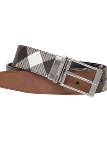 Burberry - Reversible Check and Leather Belt