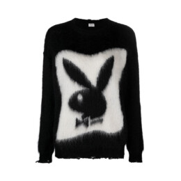 Saint Laurent - Saint Laurent textured Playboy bunny jumper