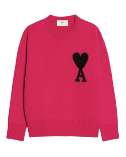 AMI Paris - AMI Alexandre Mattiussi Pink Ami De Cœur Sweater