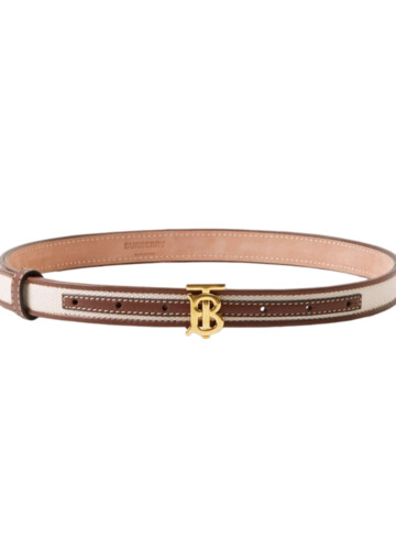 Burberry - Canvas and Leather TB Belt