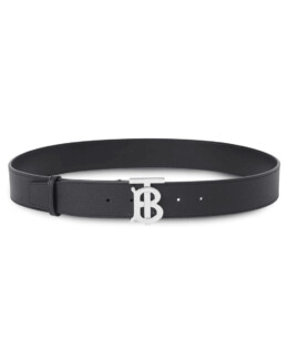 Burberry - monogram-plaque reversible leather belt