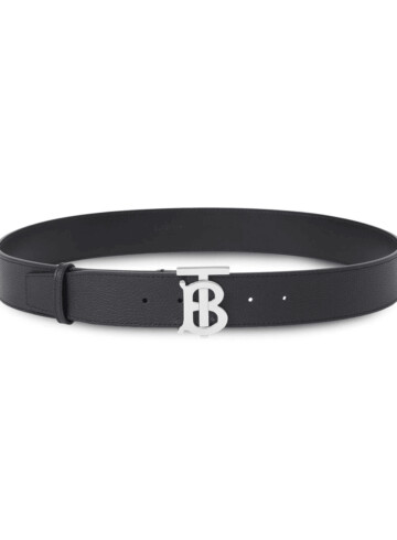 Burberry - monogram-plaque reversible leather belt