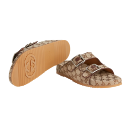 Gucci - Strap slide sandal beige canvas