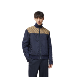 Gucci - Nylon canvas zip jacket with gg