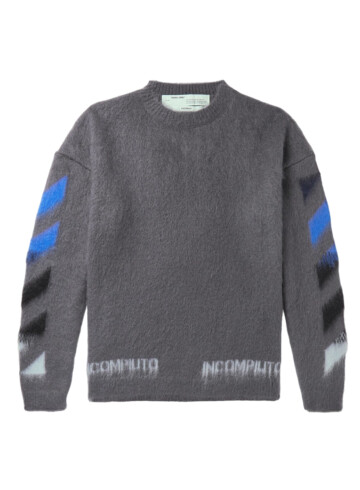 Off-White - Logo-Print Mohair-Blend Sweater