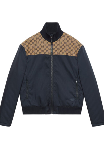 Gucci - Nylon canvas zip jacket with gg