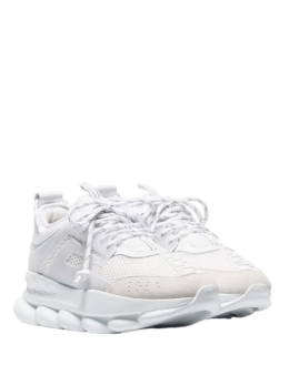 Versace - Versace Chain Reaction White Mesh Rubber Suede