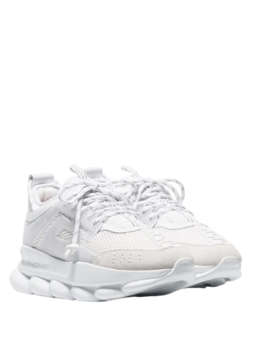 Versace - Versace Chain Reaction White Mesh Rubber Suede