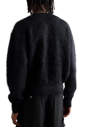 SAINT MXXXXXX Logo-Jacquard Brushed Mohair-Blend Sweater