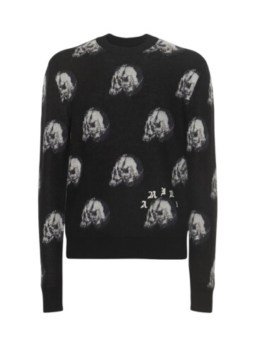 Amiri Black Wes Lang Edition Repeat Skull Sweater