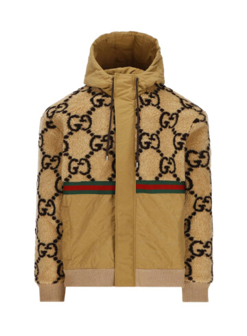 Gucci - Gucci GG Jacquard Oversized Hooded Wool Jacket