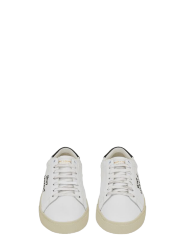 Saint Laurent court classic sl/06 embroidered sneakers in smooth leather
