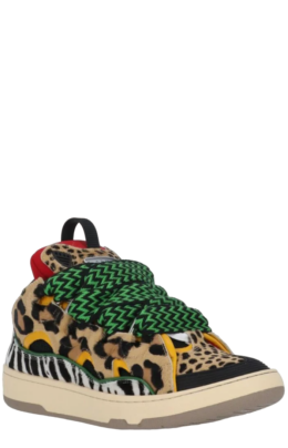 Lanvin - Leopard Print Panelled Sneakers