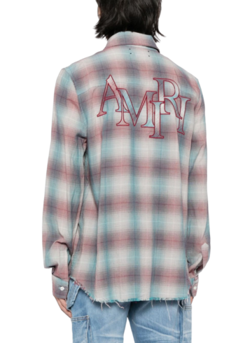 Amiri - AMIRI Staggered-logo check-pattern shirt