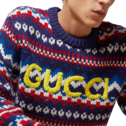 Gucci Knit Wool Jumper With Gucci Embroidery