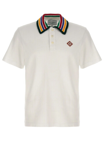 Casablanca - Casablanca Primary Stripe Knitted-Collar Polo Shirt
