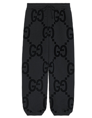 Gucci GG Flocked Print Cotton Fleece Sweatpant