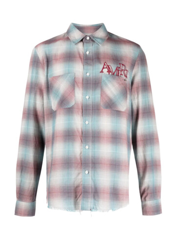 Amiri - AMIRI Staggered-logo check-pattern shirt