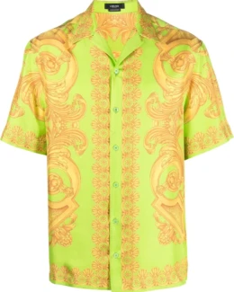 Versace - baroque-print silk shirt