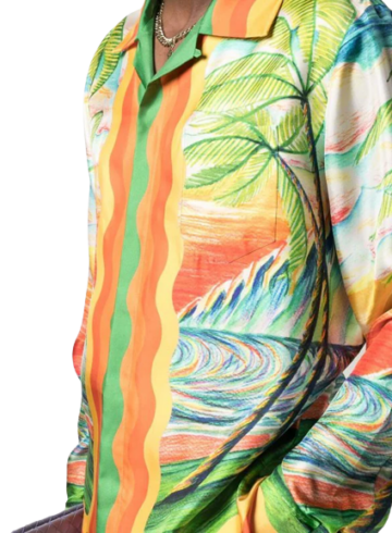 Casablanca - Graphic-print silk shirt