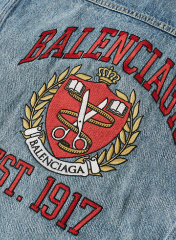 Balenciaga - Balenciaga Back college logo denim jacket