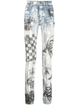 Amiri - Wes Lang Graphic - Print Skinny Jeans