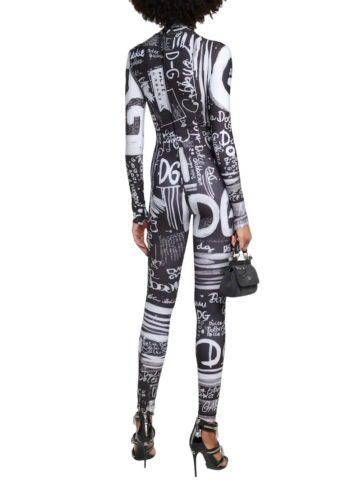 Dolce & Gabbana - All - Over Logo Graffiti - Print Jumpsuit