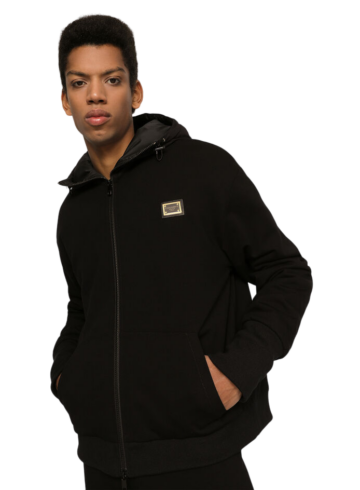 Dolce & Gabbana - Stretch Jersey Jacket with Hood and Tag
