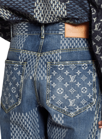 Louis Vuitton - Louis Vuitton Giant Damier Waves Monogram Denim Pants