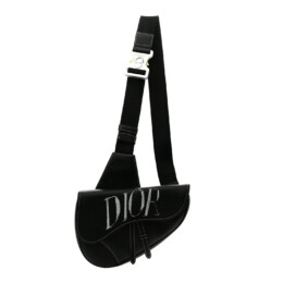 Christian Dior - Alex Foxton Grained Calfskin Logo Saddle Messenger Bag Black