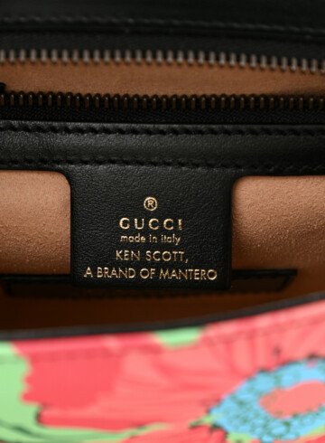 Gucci - KEN SCOTT Calfskin Matelasse Floral Small GG Marmont Shoulder Bag Black