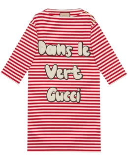 Gucci - Dans Le Vert Striped Longline Top