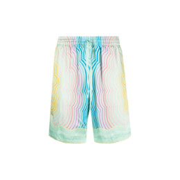 Casablanca - wave-print silk drawstring shorts