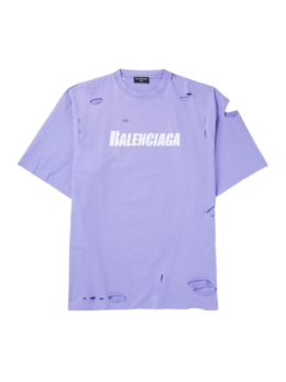 Balenciaga - Oversized Distressed Logo-Print Cotton-Jersey T-Shirt