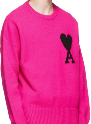 AMI Paris - AMI Alexandre Mattiussi Pink Ami De Cœur Sweater