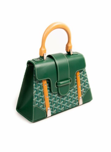 Goyard - Green Coated Canvas and Leather PM Saigon Top Handle Bag