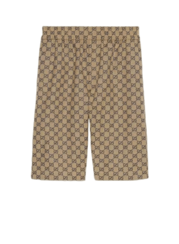 Gucci - Elasticated-waist cotton-blend GG-jacquard shorts